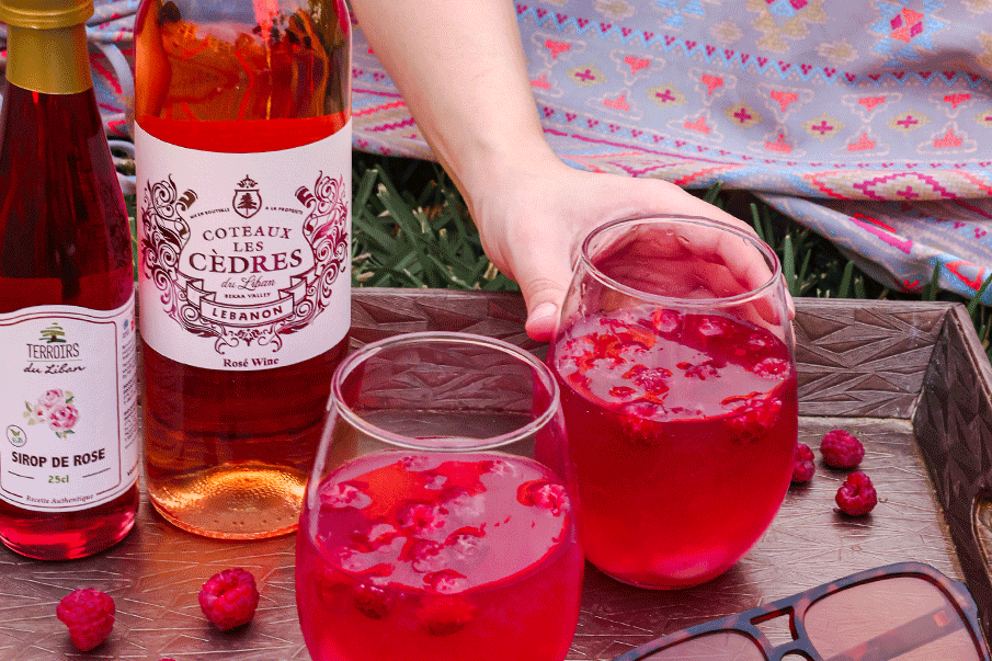 Rosé, Lychee & Raspberry Cocktail