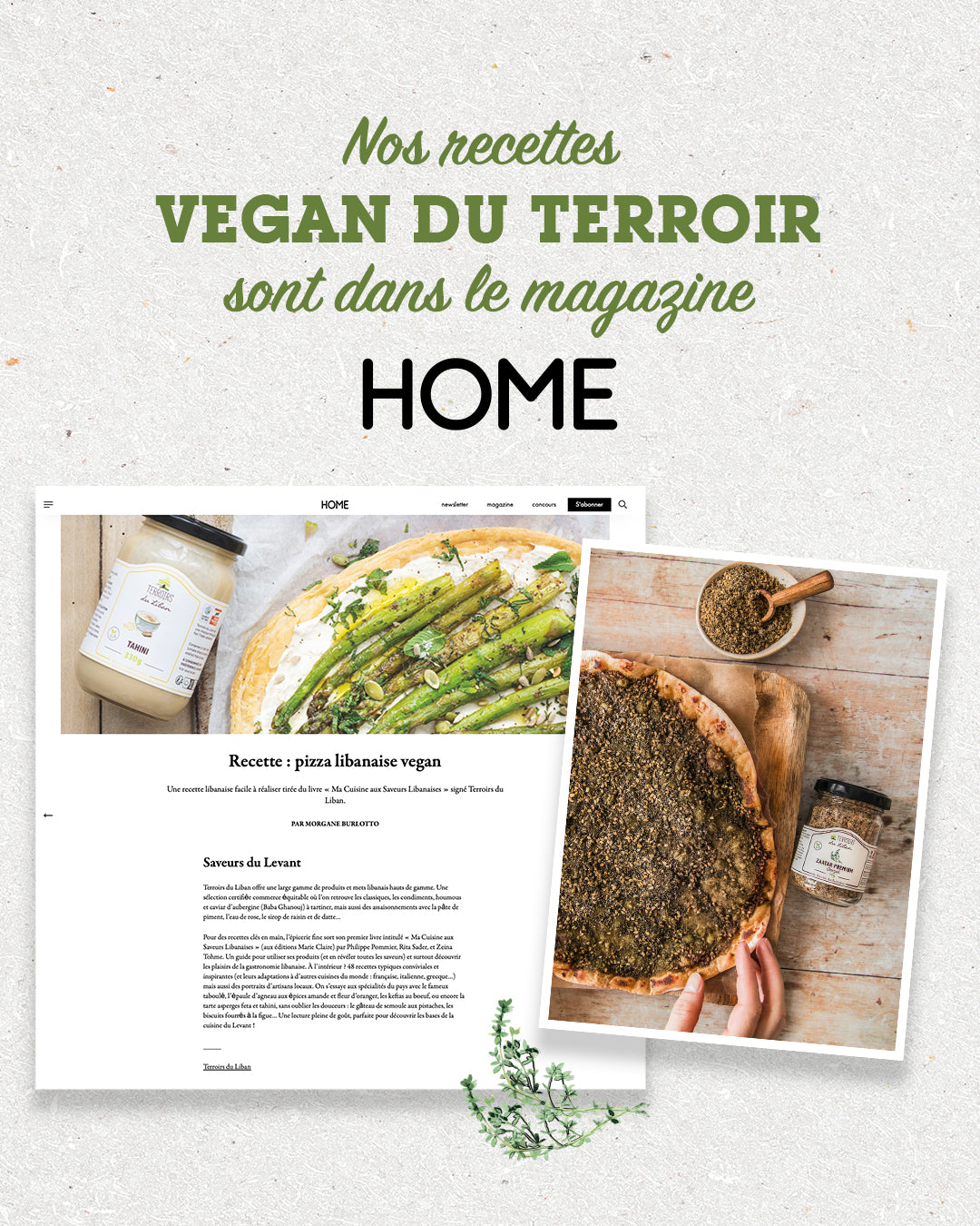 Taste the Levant : HOME Magazine Features Our Vegan Terroir Creations!