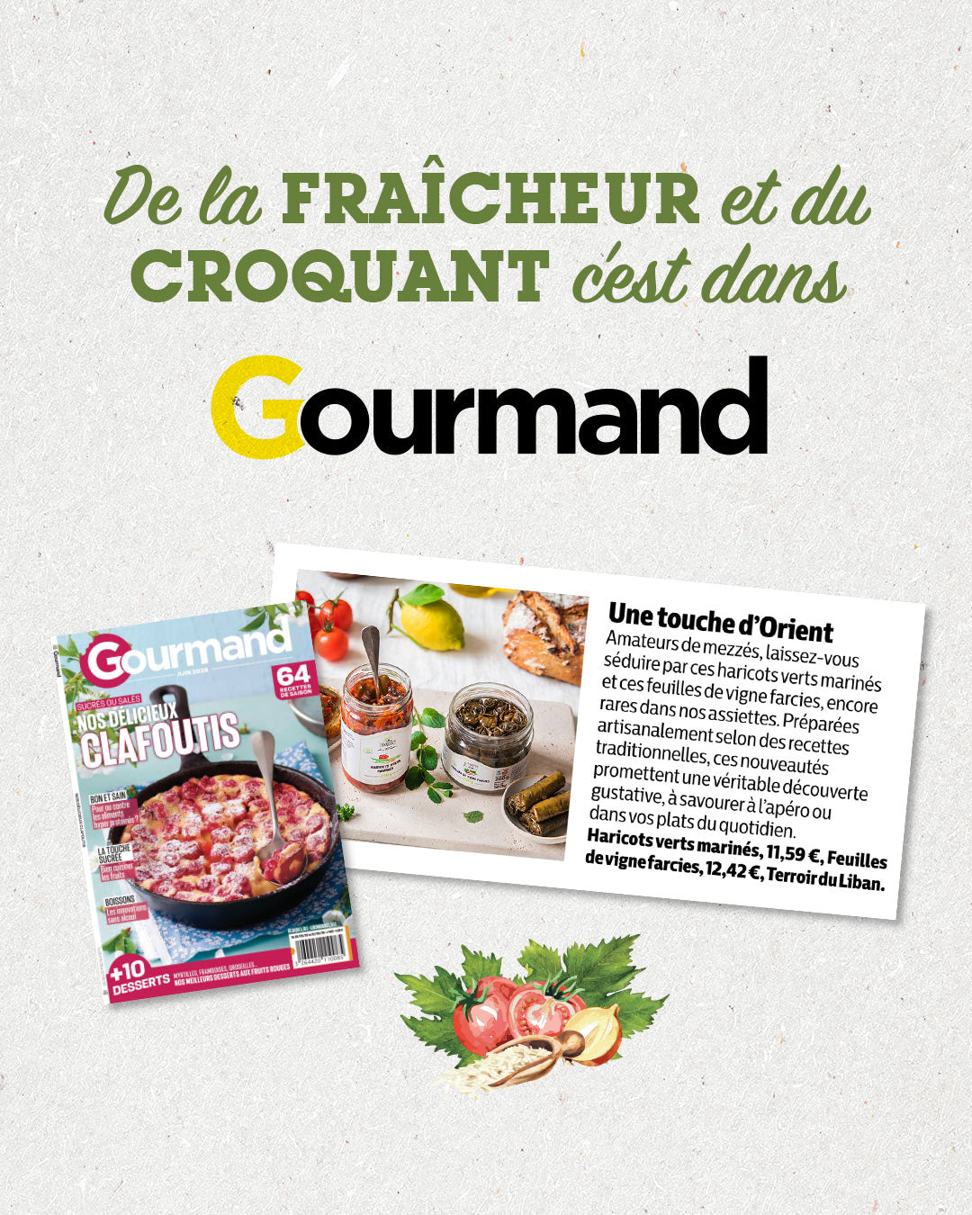 Terroirs du Liban's latest arrivals featured in Gourmand