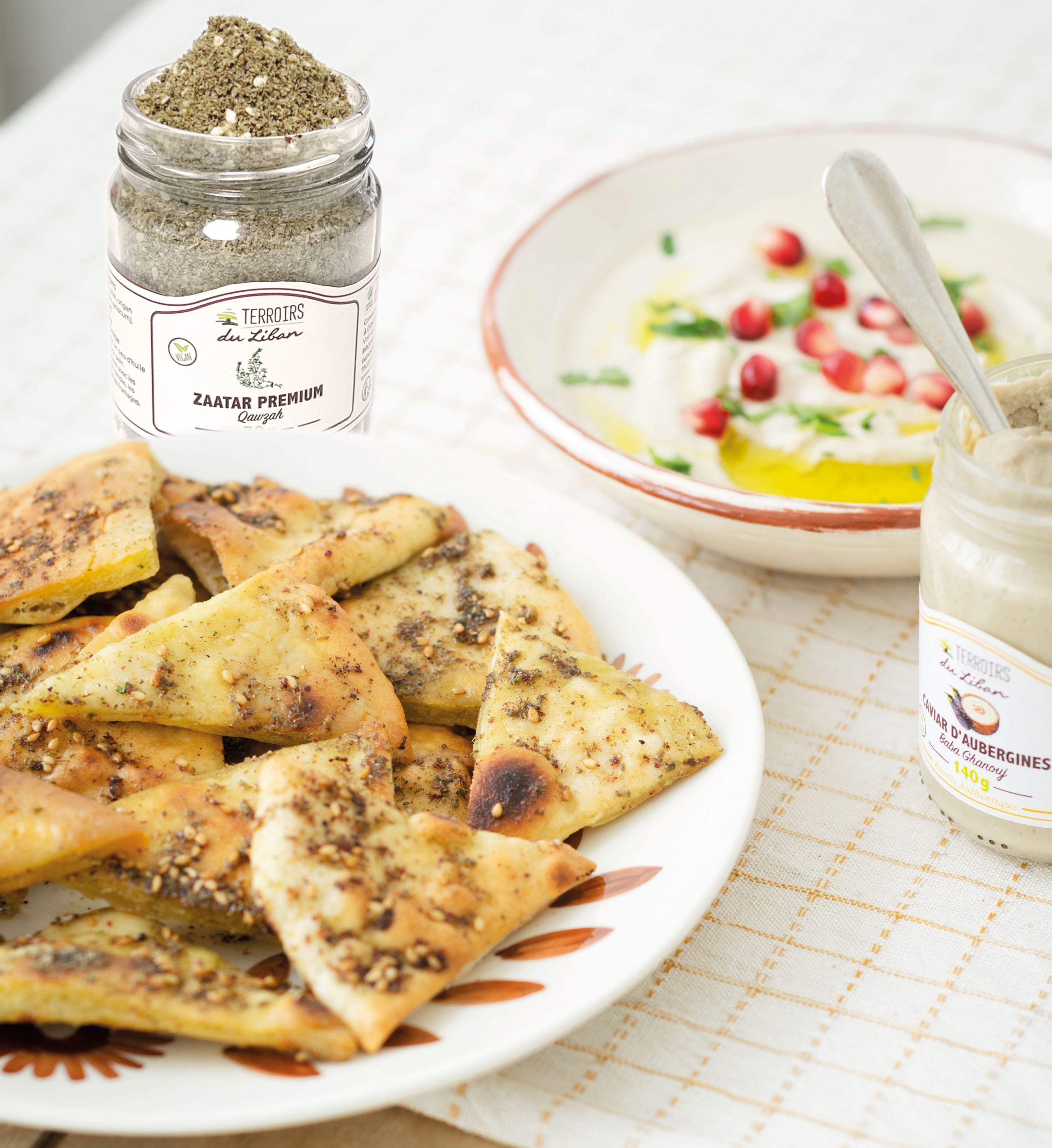 Pita Bread Chips and Baba Ghanouj Dip