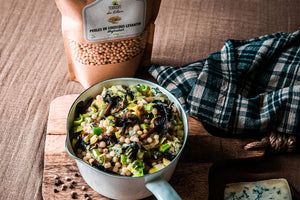 Risotto de Perles de Couscous au Poireau, Fourme d’Ambert et Chanterelles