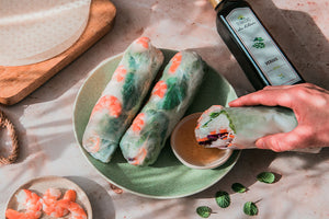 Rouleaux de Printemps aux Crevettes et Sauce au Verjus