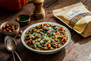 Gratin de Freekeh et Potimarron